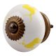 Yellow Standing Rein Deer Pattern Ceramic Cabinet Knob